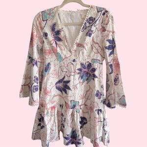 Summer White Orchid Eyelet Mini Dress In Cotton by BTB, NWT